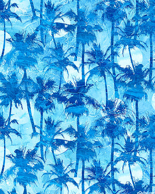 Palm Beach - Coastal Trees - Cerulean - DIGITAL