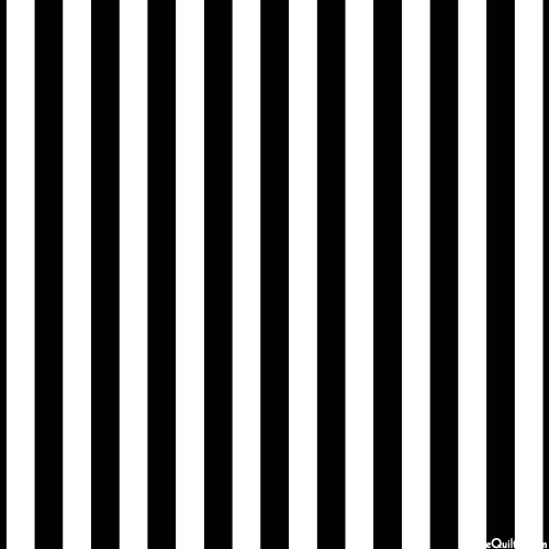 Quilt Retreat - Referee Stripe - Black & White