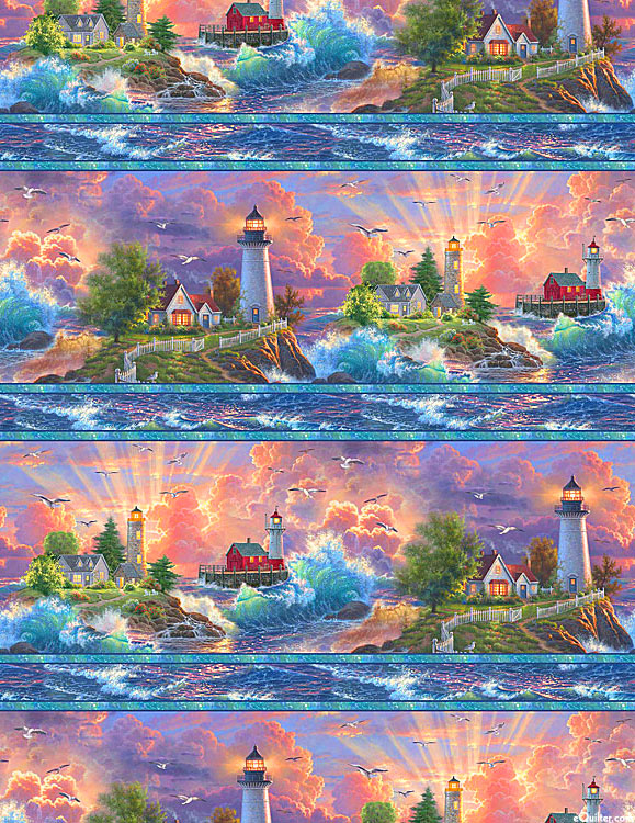 Safe Harbor - Lighthouse Stripe - Ocean Blue