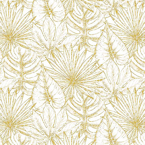 Shimmer Paradise - Frond Forest - White/Gold