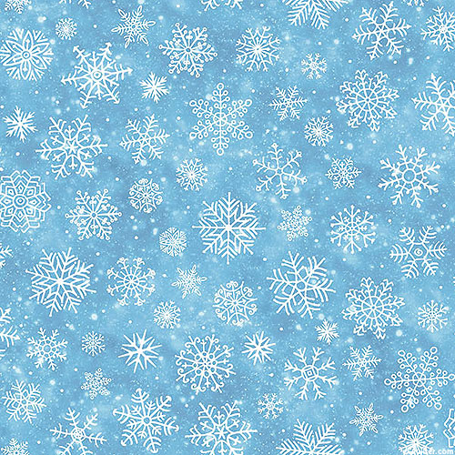 Small Snowflakes Blue/Silver Northcott 24196M-44 - 778148277270