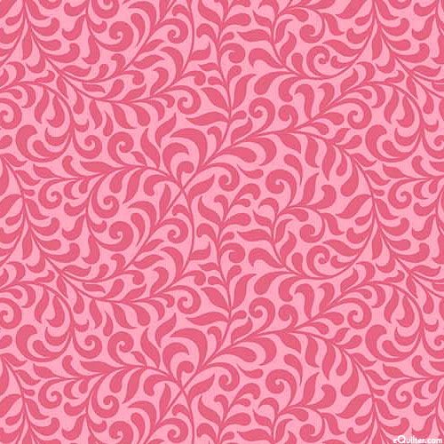 Bloom - Scrolling Vines - Hibiscus Pink