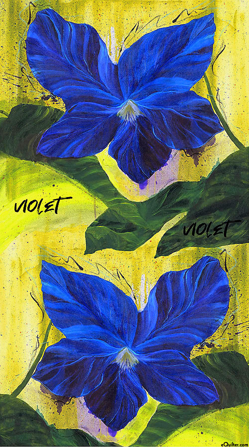 Wildflower - Violet - Kiwi Green - 24" x 44" PANEL