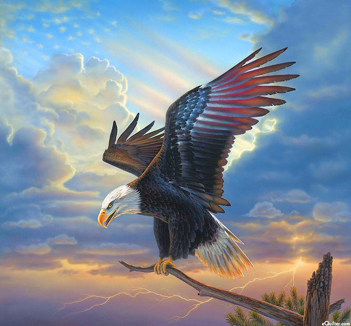 Winged Glory - America's Bird - Sapphire - 40" x 44" PANEL