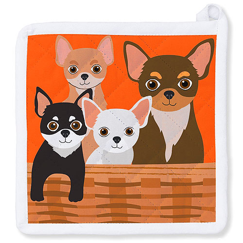 Chihuahuas In The Basket - Potholder