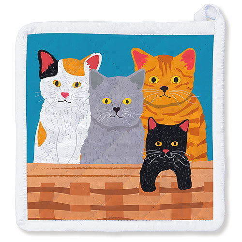 All Thing Kitty Cats In The Basket - Potholder