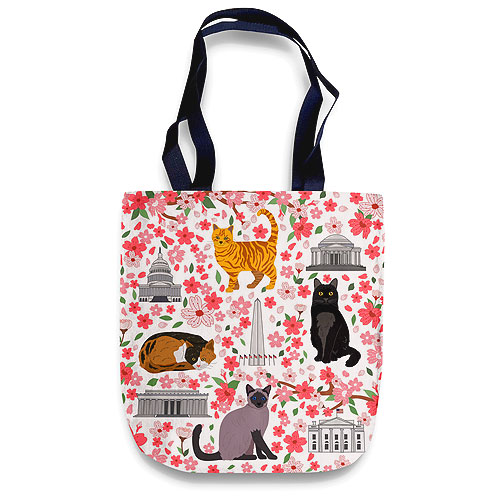 DC Cherry Blossom Cats - Tote Bag