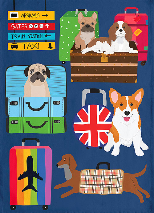 Traveling Pooches - Tea Towel