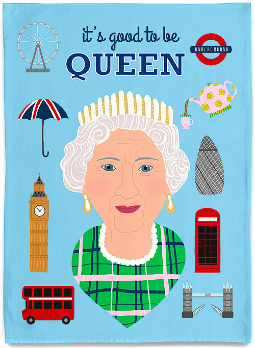 Queen of England - Tea Towel