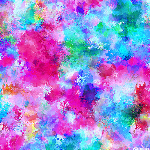 Cosmic Cows - Splatter Paint Canvas - Cool/Multi - DIGITAL PRINT