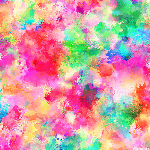 Cosmic Cows - Splatter Paint Canvas - Warm/Multi - DIGITAL PRINT