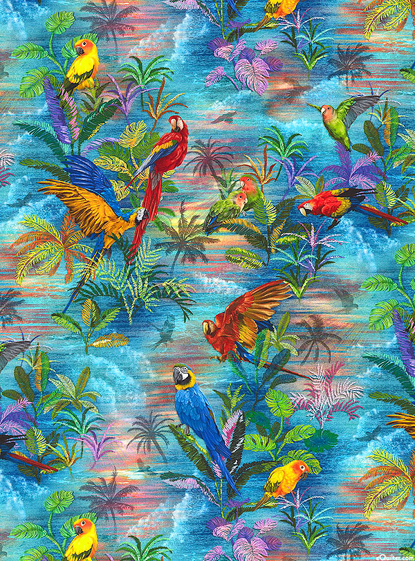 Parrot Isle - Rain Forest Perch - Bahama Blue
