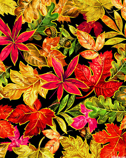 Fall Classic - Lush Leaves - Black - DIGITAL