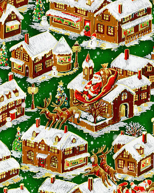 Noel - Gingerbread Town - Hunter Green - DIGITAL