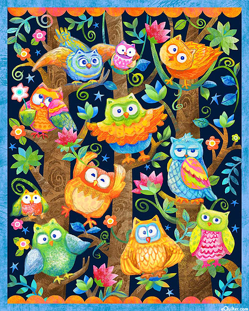 Wee Ones Owl & Jungle Party - Owl Tree - 36" x 44" PANEL