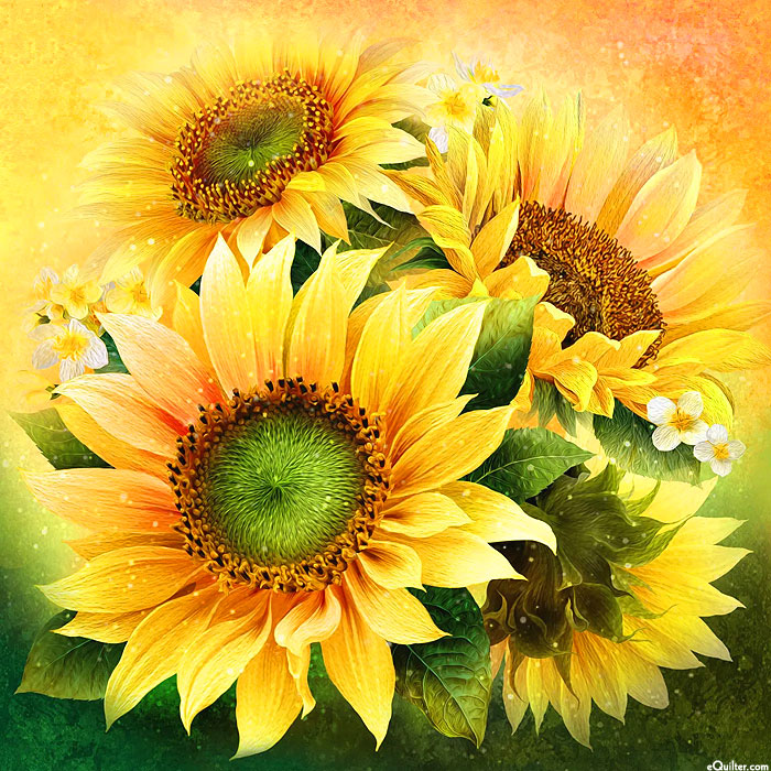 Sunny Day - Sunflower Burst - 60" x 60" PANEL - DIGITAL