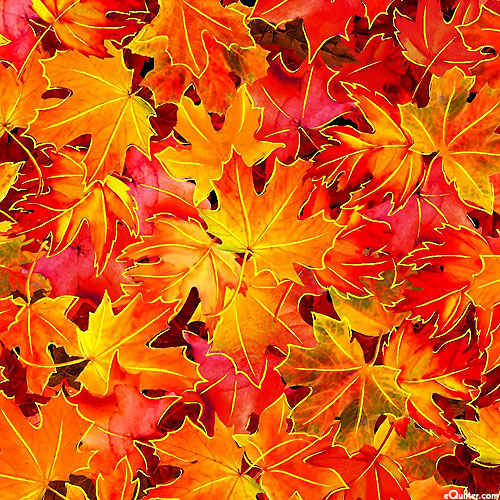 Golden Harvest - Maple Leaves - Cardinal Red - DIGITAL