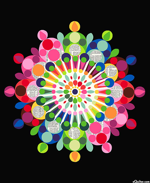 The Language of Color - Color Pinwheel - Black - 36" x 44" PANEL