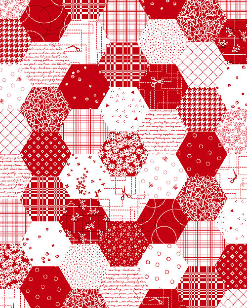Raspberry Ripple - Hexagonal Patchwork - Scarlet
