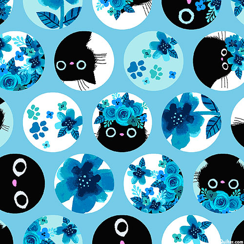 The Cat's Meow - Circle Kitties - Robin's Egg Blue