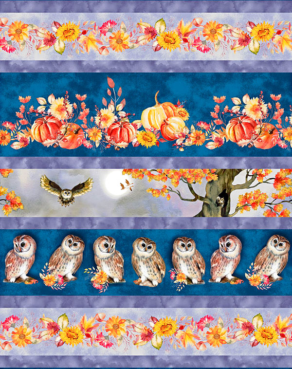 Night Owls - Avian Autumn Stripe - Mauve