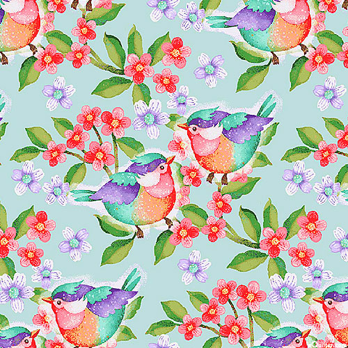 In The Thicket - Chickadee Charade - Sky Blue