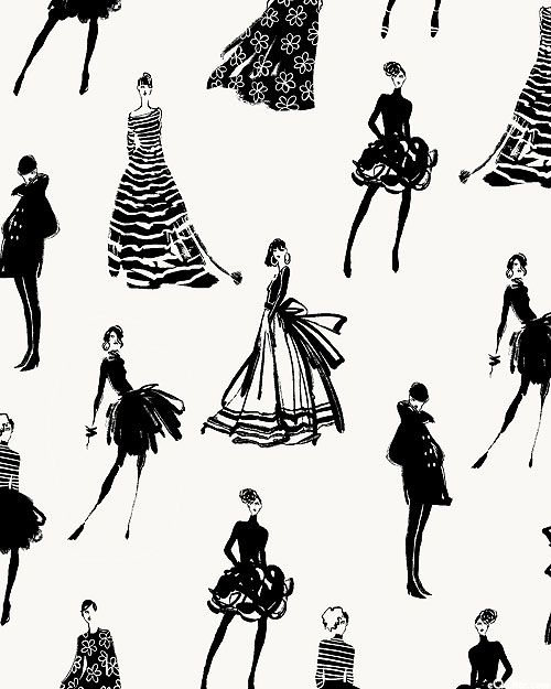 Dressed And Obsessed - B&W Fashionistas - White