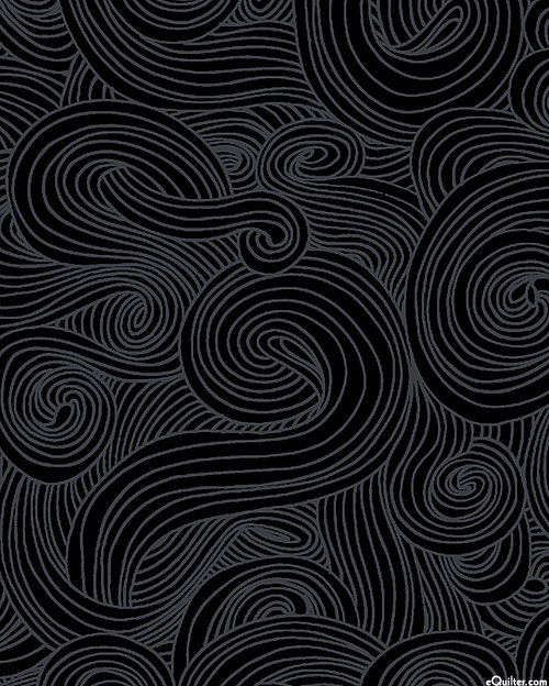 Just Color - Gusts of Wind - Black - 108" QUILT BACKING