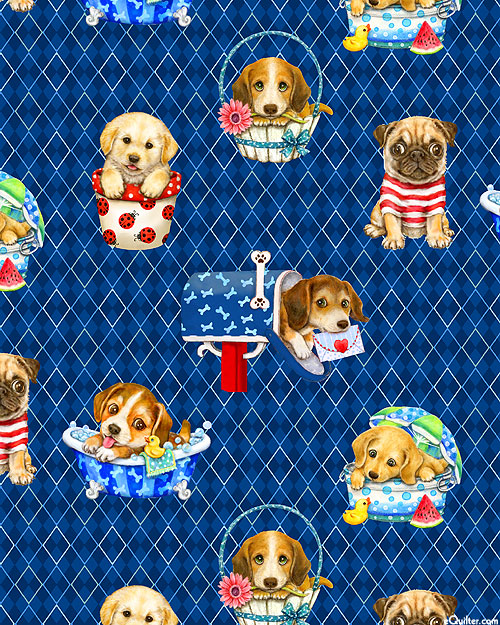 Trendy Pups - Puppy Party - Navy Blue