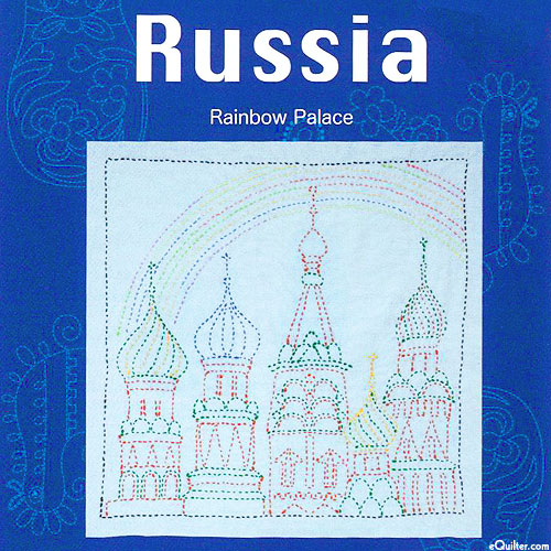 Sashiko Kit - Russia - Rainbow Palace - Lt Blue