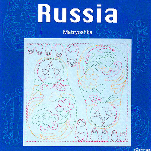 Sashiko Kit - Russia - Matryoshka - Lt Blue