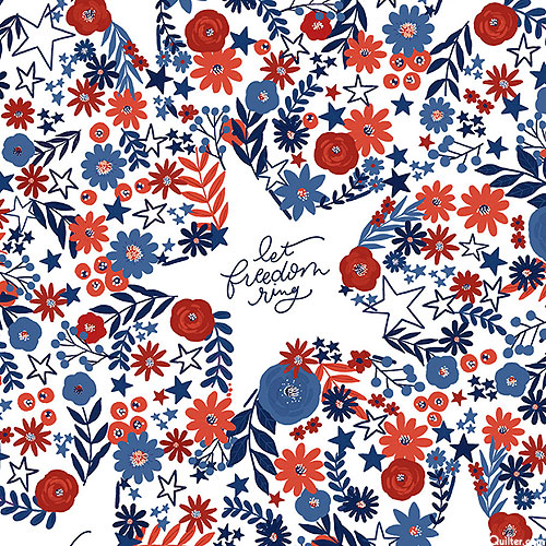 America The Beautiful - Freedom Flowers - White