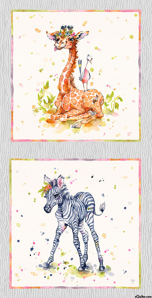 Little Darlings Safari - Stripes & Spots - 24" x 44" PANEL