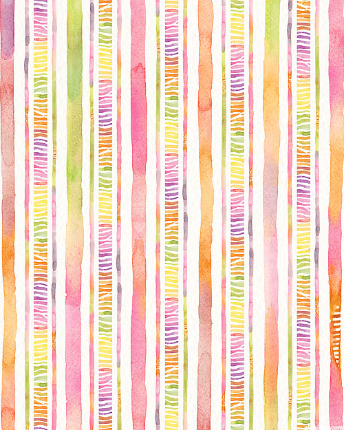 Little Darlings Safari - Watercolor Stripes - Rainbow/Ivory