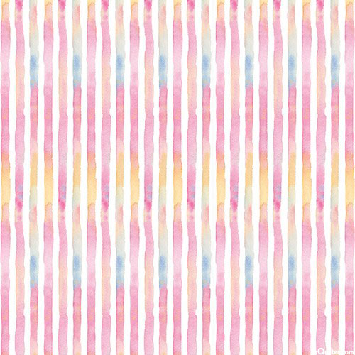 Enchanted Seas - Watercolor Stripe - Rosie Pink
