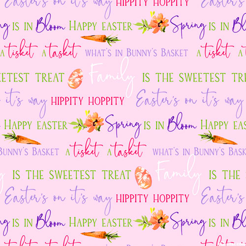 Hoppy Easter - Hippity Hoppity Phrases - Pale Pink