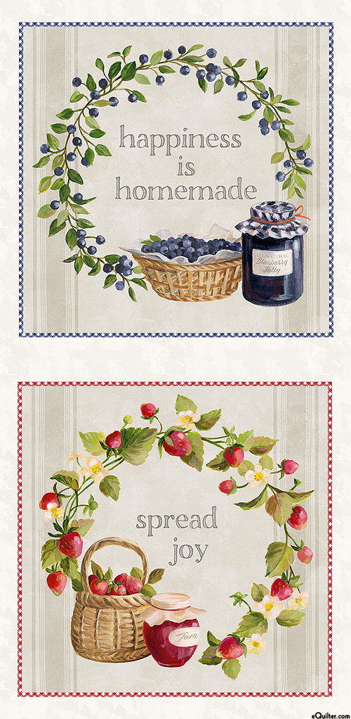 Homemade Happiness - Home Berry - Champagne - 24" x 44" PANEL
