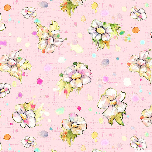 Boots & Blooms - Splotchy Blossoms - Pastel Pink