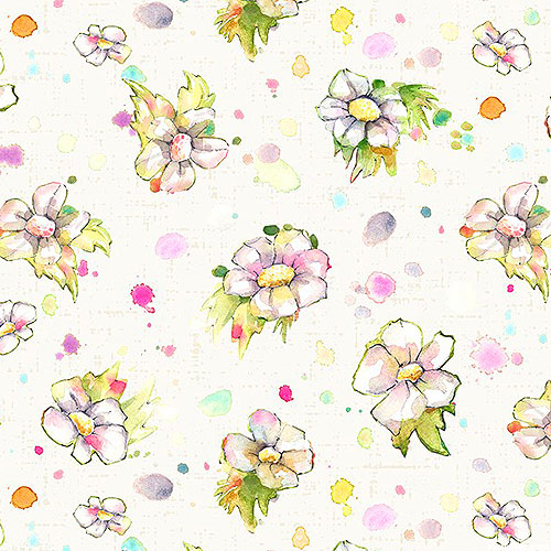 Boots & Blooms - Splotchy Blossoms - Eggshell