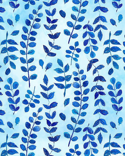 Simply Sunny - Leafy Vines - Water Blue