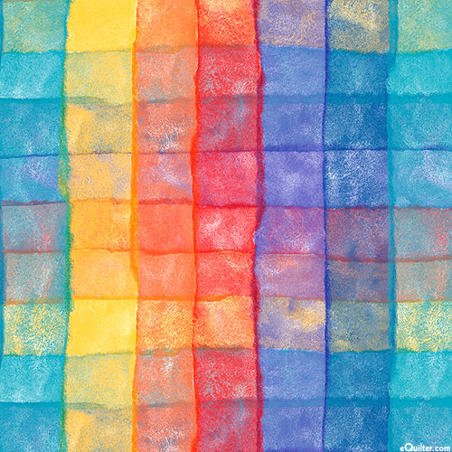 Pixels 108" - Watercolor Blocks - Multi - 108" QUILT BACKING