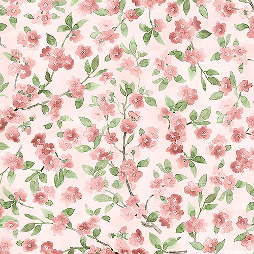 Indigo Petals - Floral Flourish - Pastel Pink