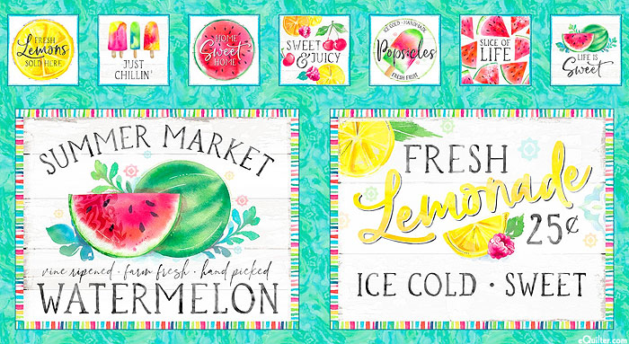 Sweet & Juicy - Summer Market - Candy Green - 24" x 44" PANEL
