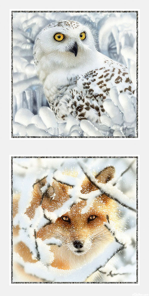 Spirit Animals - Snow Dwellers - Milk White - 24" x 44" PANEL
