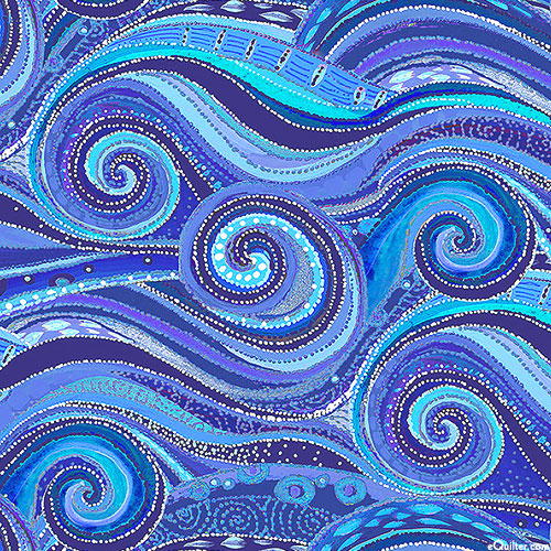 Wild Waters - Swirly Waves - Water Blue