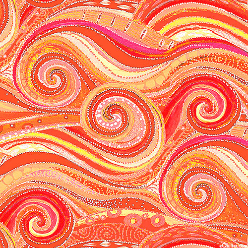 Wild Waters - Swirly Waves - Persimmon