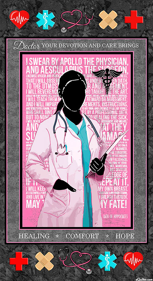 Doctors - Devotion & Care - Pink - 24" x 44" PANEL