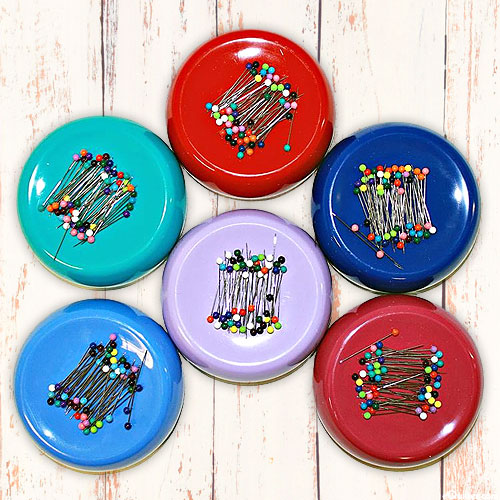 Grabbit Magnetic Pincushion - ASST Colors - 50 Roundhead Pins