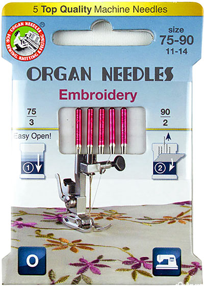 Organ Embroidery Needles - 75/11 - Eco Pack