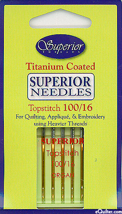 Superior Threads Titanium Coated Topstitch Needles - Size 100/16